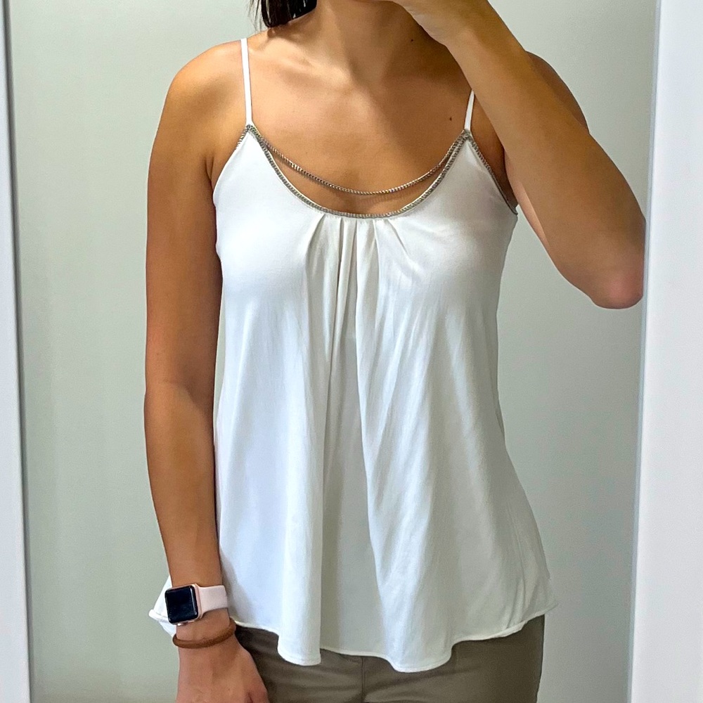 WHBM white chain tank